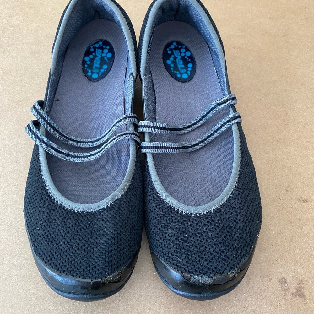 Teva Black and Gray Mesh Mary Janes